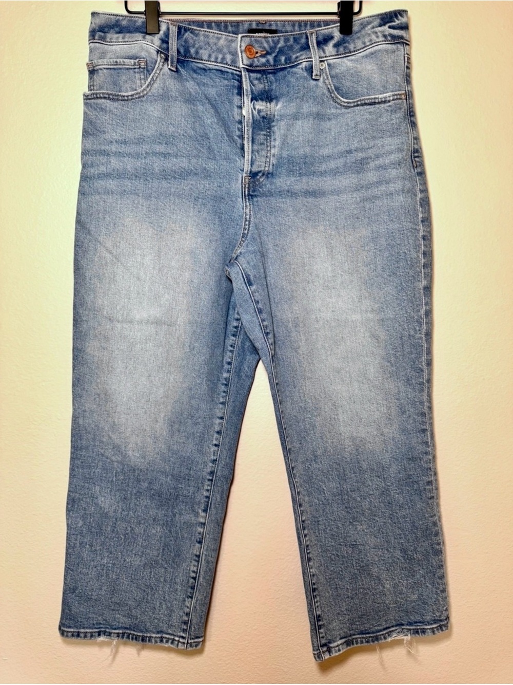 Express High Rise Relaxed Straight Ankle Jeans Light Wash Stretch Size 12S